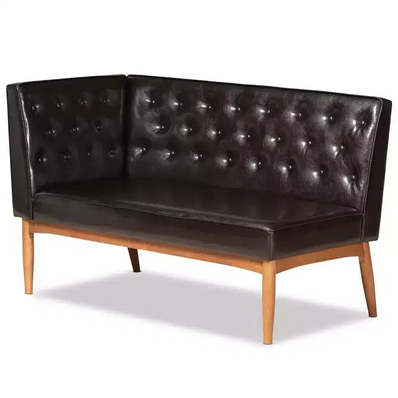 2pc Riordan Wood Dining Nook Banquette Set - Baxton Studio