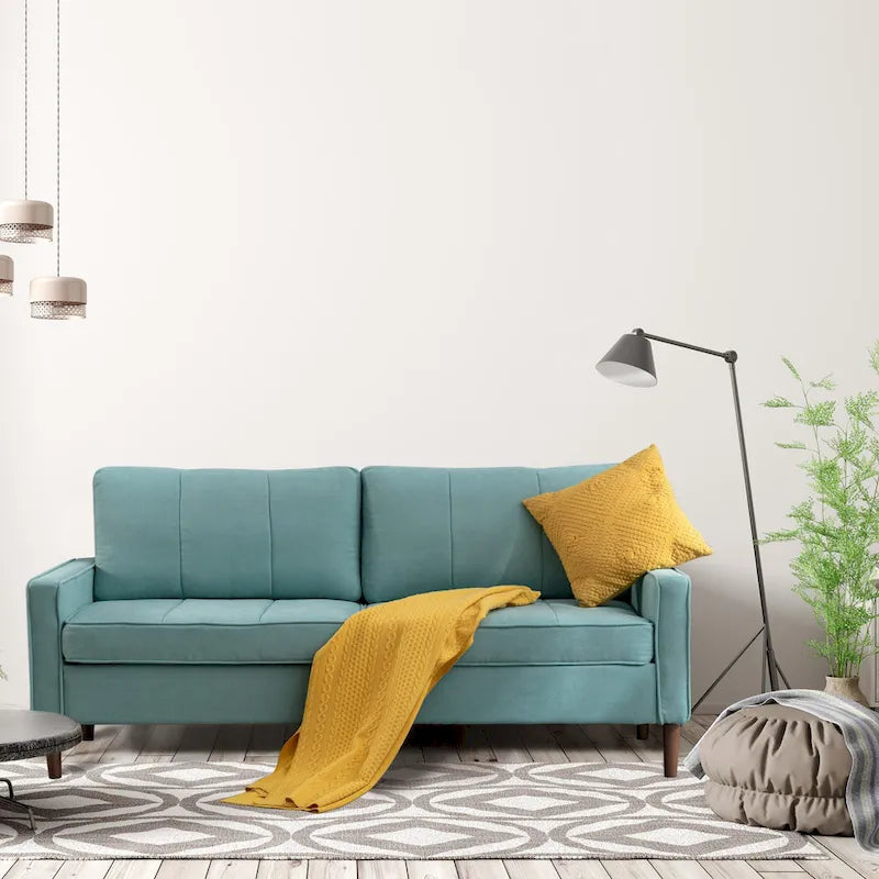 Convertible Sofa Couch with Cushioned Seat and Wooden Legs