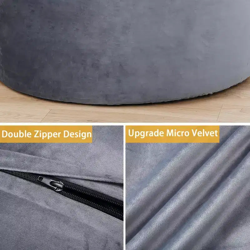 4 Ft Large Bean Bag Chair for Adults & Teens - Shredded Foam Fill, Soft Velvet Fabric