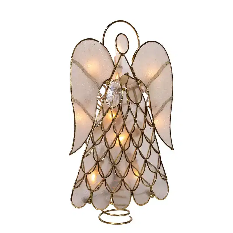 Kurt Adler 9.5 UL 10-Light Capiz Angel Treetop