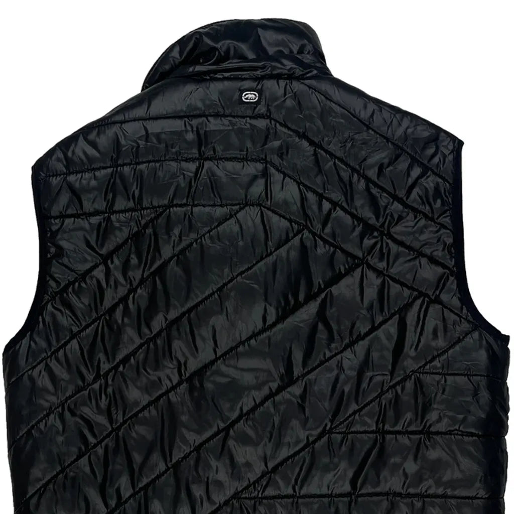 Men's Black Quilted Gilet Medium Regular Fit Sleeveless Vest