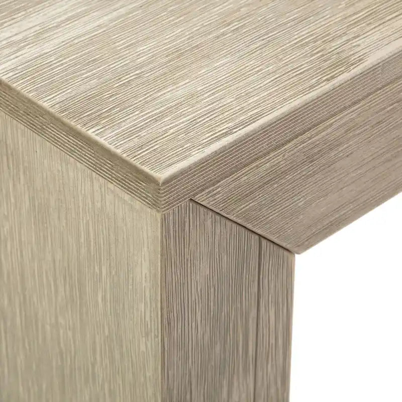 Modern Rectangular Solid Pine Wood Side Table with Wirebrush Finish