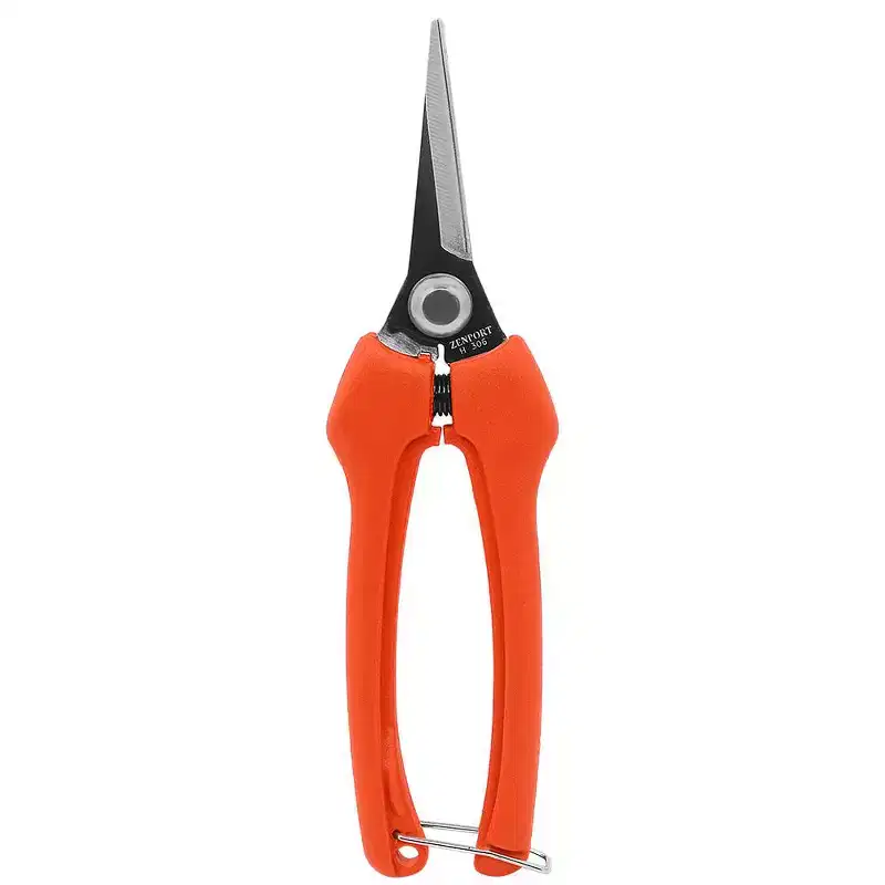 Zenport Euro Style Harvest Shear, Curved Carbon Steel Blade, H306C, Orange