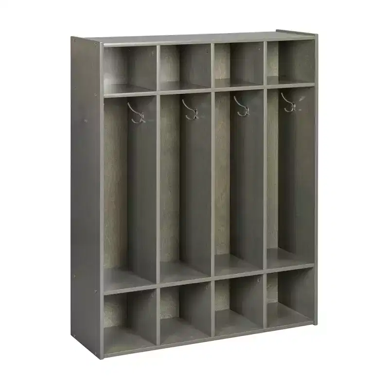 4-Section Kids Coat Locker with Cubby Storage, Classroom Furniture, Birch Plywood