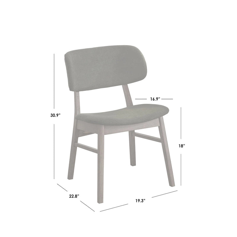 Solid Wood Dining Chair with Upholstered Seat and Back