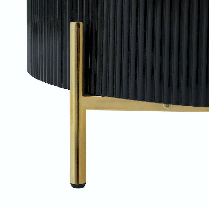 31.5 Modern Round Coffee Table with Large Drawer Storage