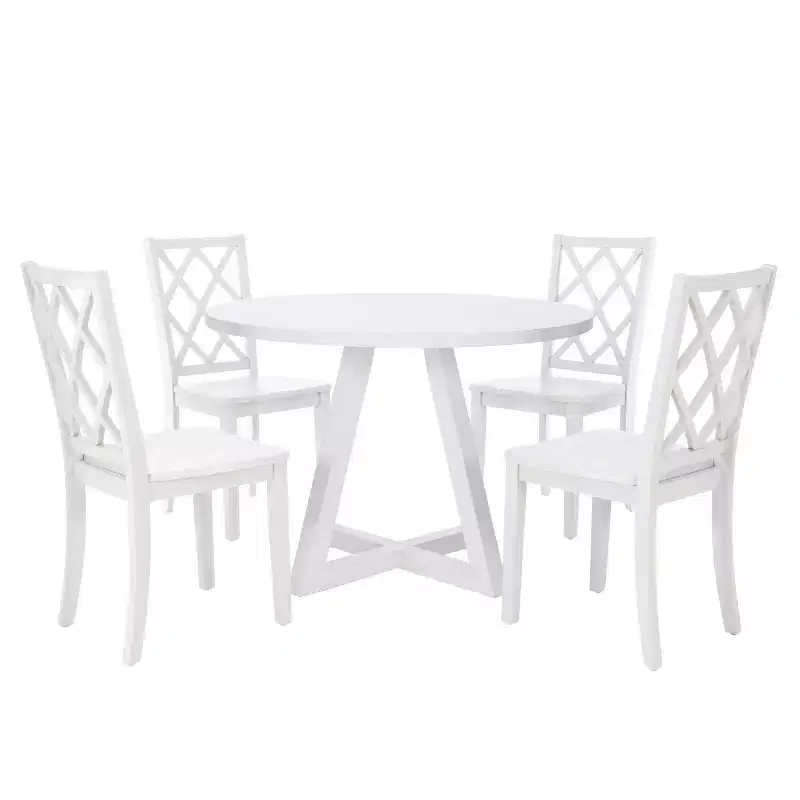 Powell 5pc Shelby Round Dining Set White