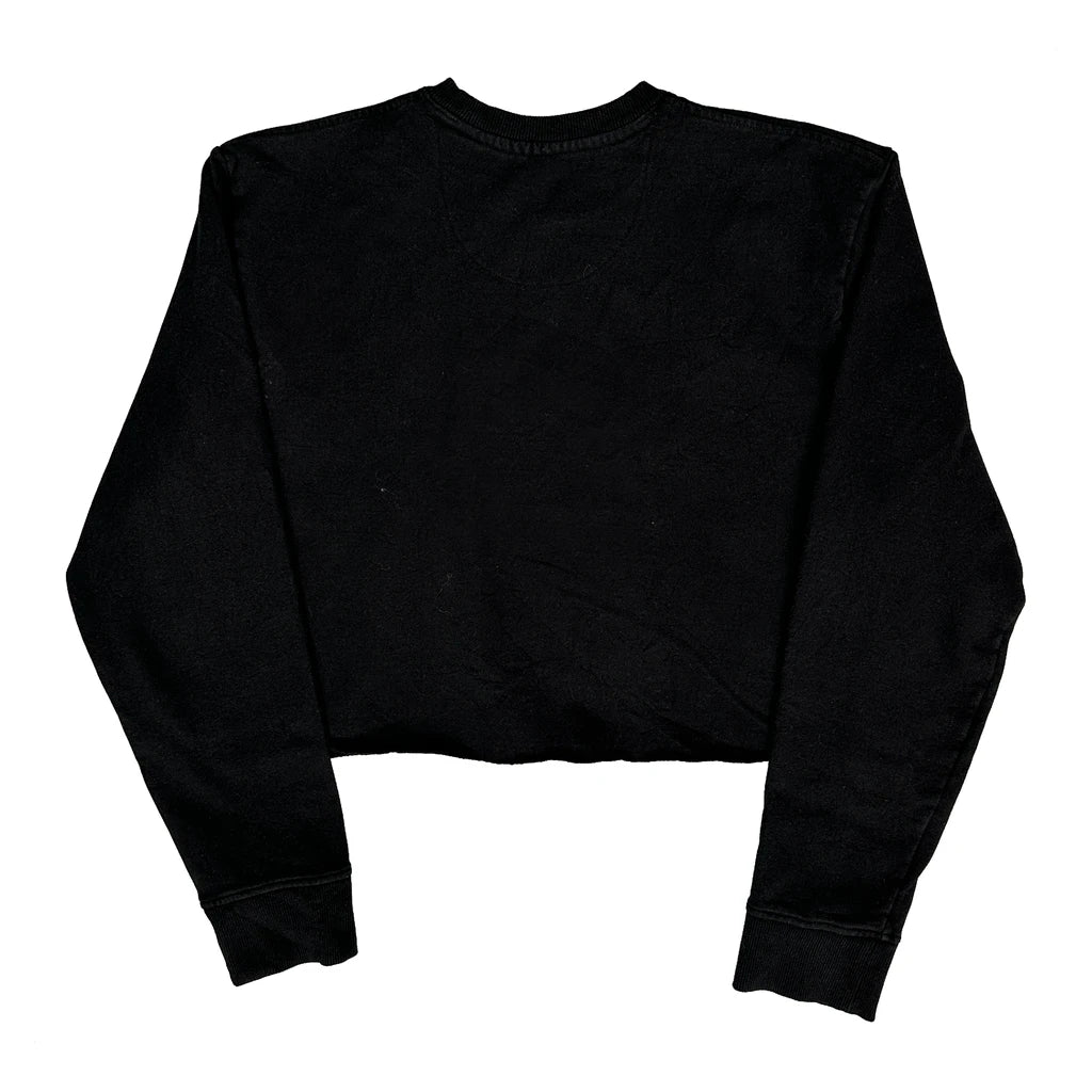 Cropped Sweatshirt - Large Black Polyester Blend