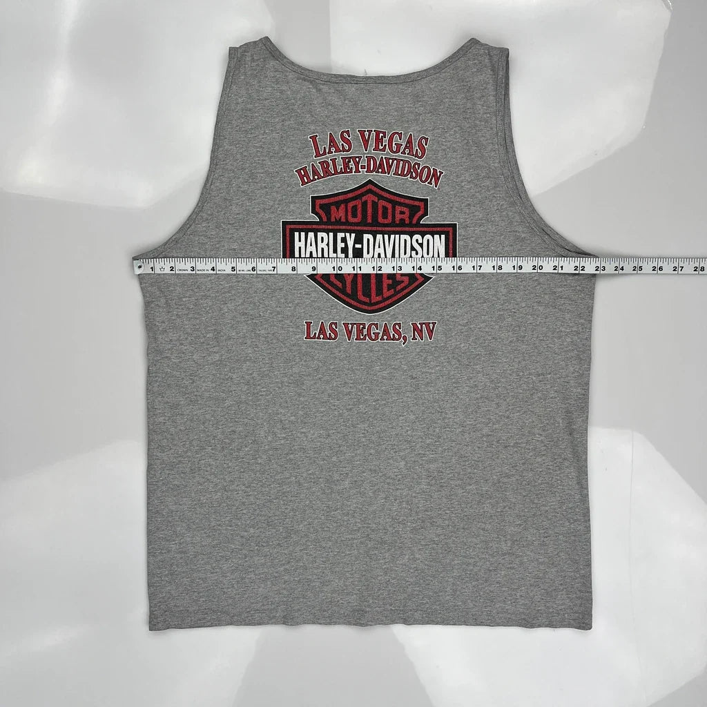 Men's Eagle Graphic Sleeveless Vest Large Grey Cotton Casual Tank Top