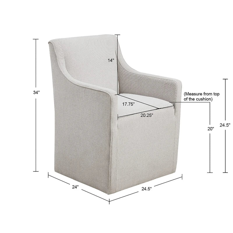 Dining Arm Chair with Casters