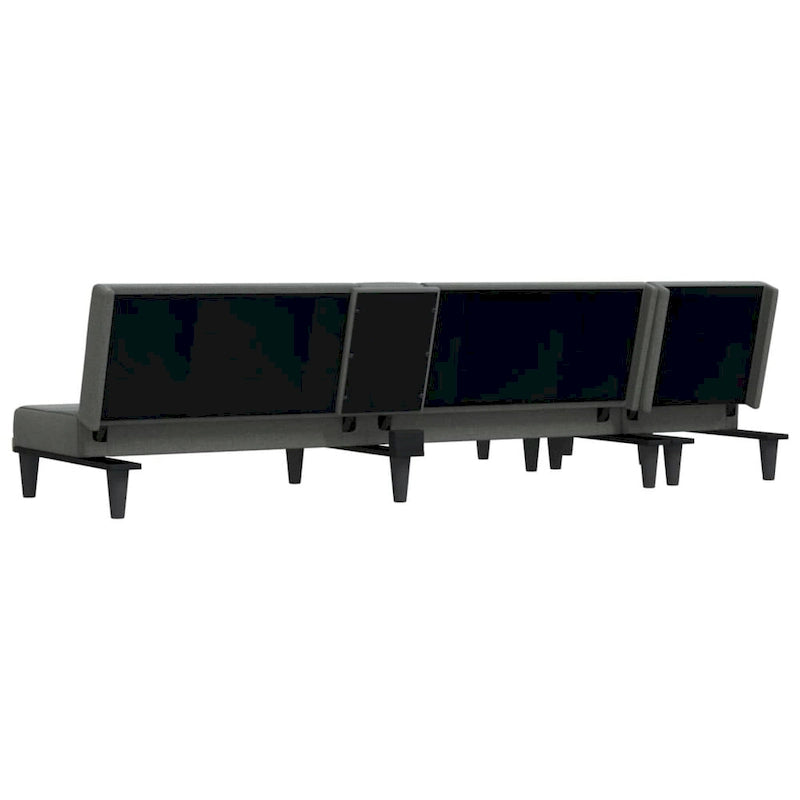 L-shaped Sofa Bed Dark Gray