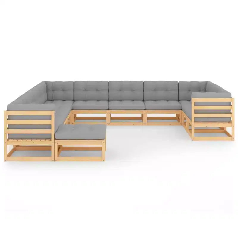 vidaXL Garden Lounge Set Natural Solid Pinewood Large Modular