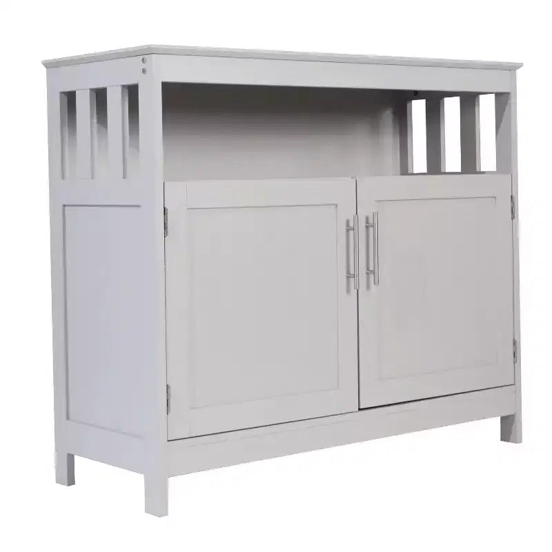 Emma and Oliver 40 Inch Buffet and Sideboard with Open Storage Shelf and Double Door Storage Cabinet