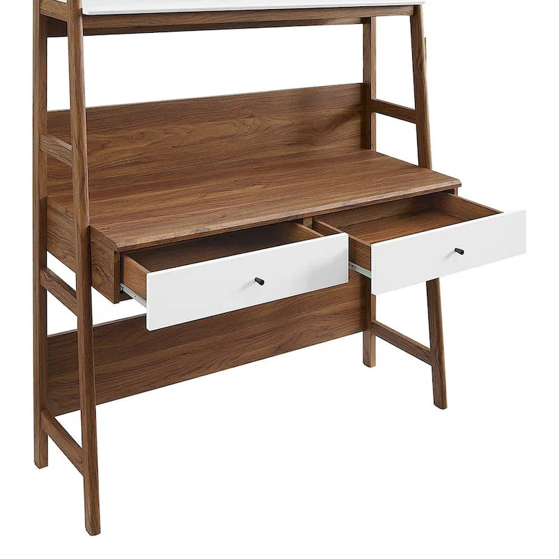 Office Desk with Bookshelf and Storage Drawers