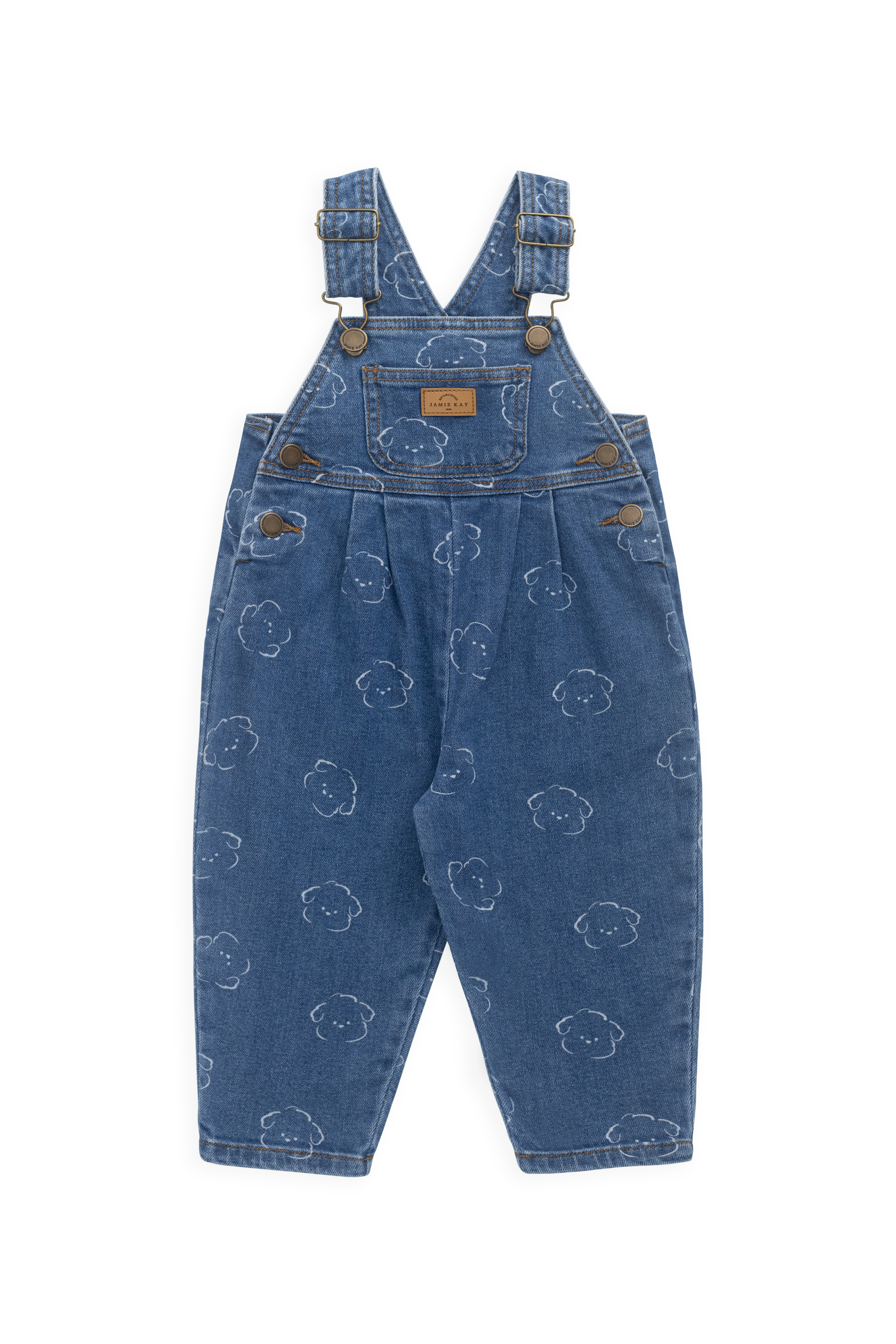 Relaxed Denim Embroidered Cotton-Elastane Overall with Adjustable Shoulder Straps & Nickel-Free Hardware for Baby Casual Everyday (6M�C6Y)