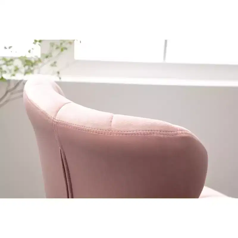 Ellston Upholstered Adjustable Swivel Barstools in Pink, Set of 2