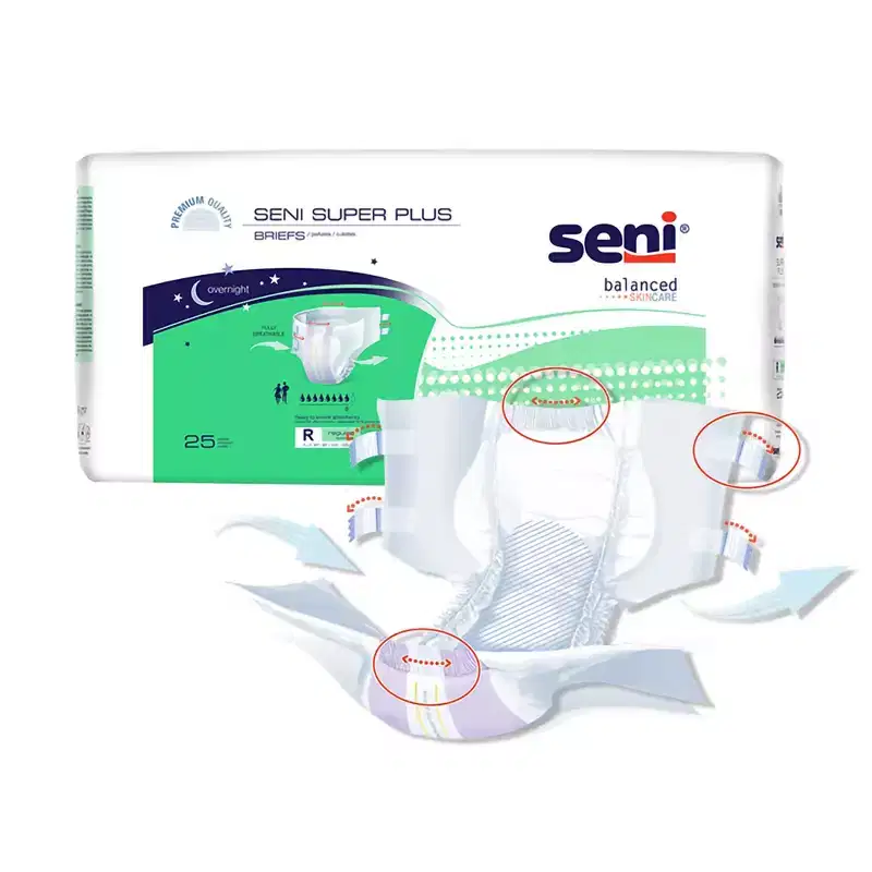 Seni Super Plus Adult Incontinence Brief M Heavy Absorbency Breathable / Overnight, S-ME25-BP1, Severe