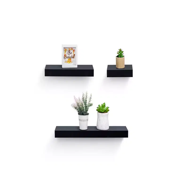 31.5 Maple Light Gray Floating Shelf C invisible-bracket wood wall mount, perfect bathroom/bedroom/kitchen dcor or book/plant display