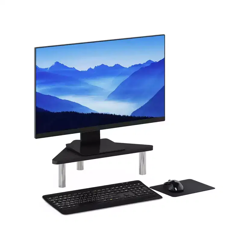 Modern Monitor Stand Laptop Riser Desktop Organizer Computer Stand Shelf, Black