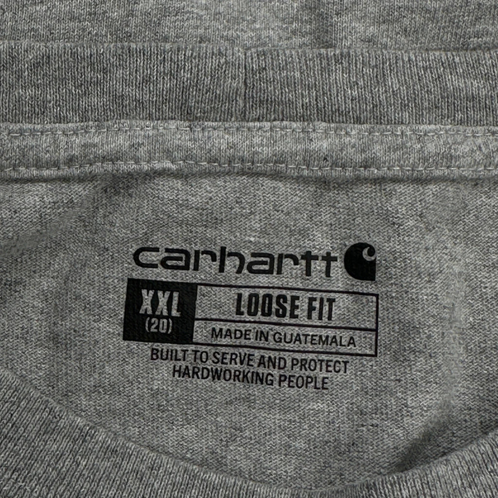 Loose Fit Long Sleeve T-Shirt - 2XL Grey Cotton