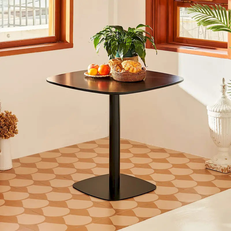 32 in. Square Tulip Dining Table, Matte White