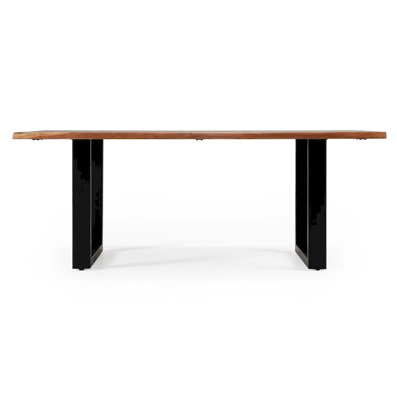 Modern Live Edge Wood Dining Table - Industrial Style Solid Wood Dining Table