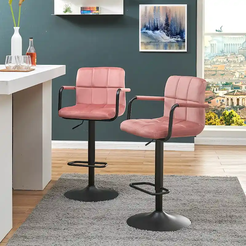 Swivel Adjustable Height with Armrest Bar Stools