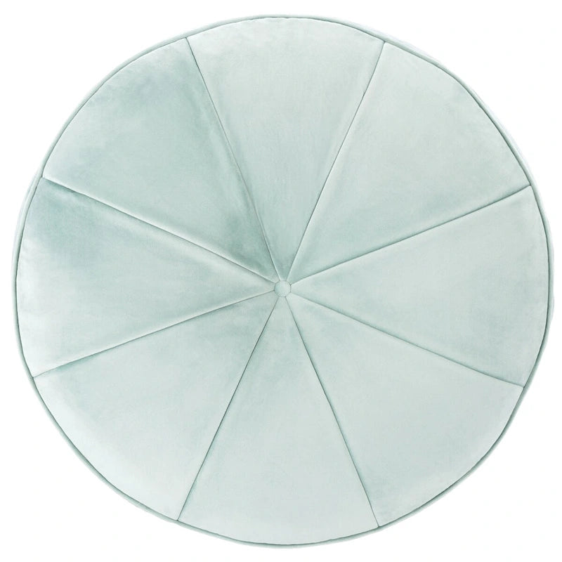 Round Velvet Pouf Ottoman �� Plush Seating Accent