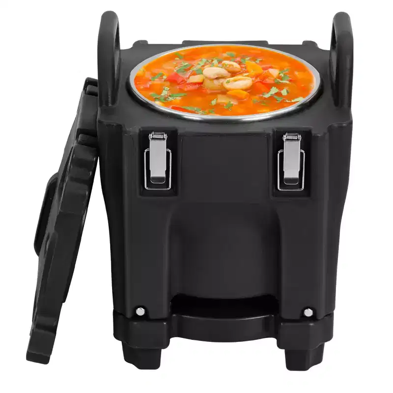 Food Insulated Bucket 20L with Directional Casters, Spoon Included, Base Support, Durable Stainless Steel Lining