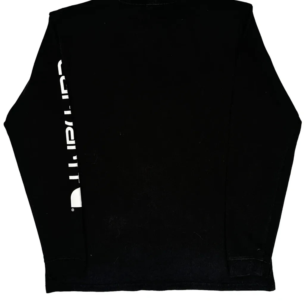 Women's Long Sleeve Crew Neck T-Shirt Black Cotton Regular Fit