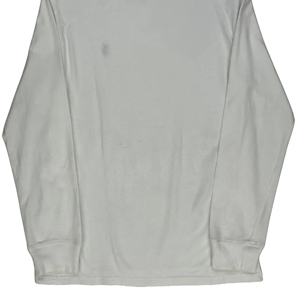 Long Sleeve T-Shirt Women's White Crew Neck Regular Fit Cotton Top
