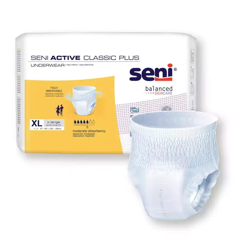 Seni Active Classic Plus Disposable Underwear Pull On with Tear Away Seams X-Large, S-XL14-AC2, Moderate