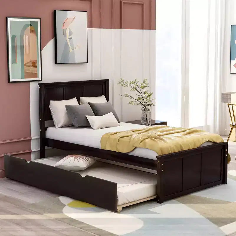 Platform Storage Bed, Twin Size Frame, Twin Daybed And Trundle Frame Set, Daybed And Roll Out Trundle Accommodate