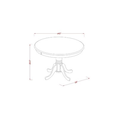 HomeStock 5-Piece Buttermilk and Cherry Finish Solid Wood Top Dining table with 4 Chairs