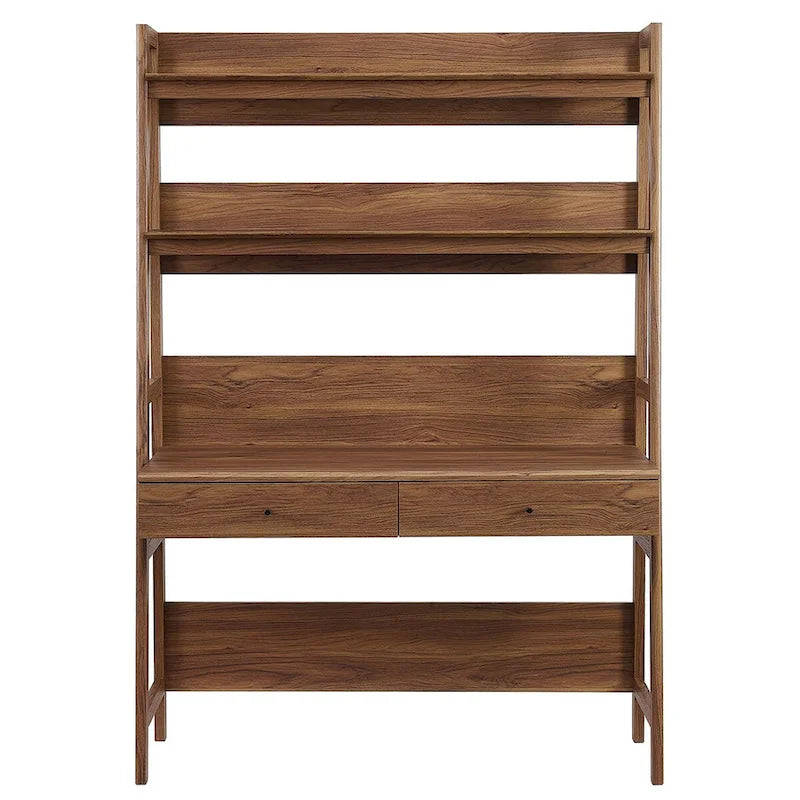 Office Desk with Bookshelf and Storage Drawers