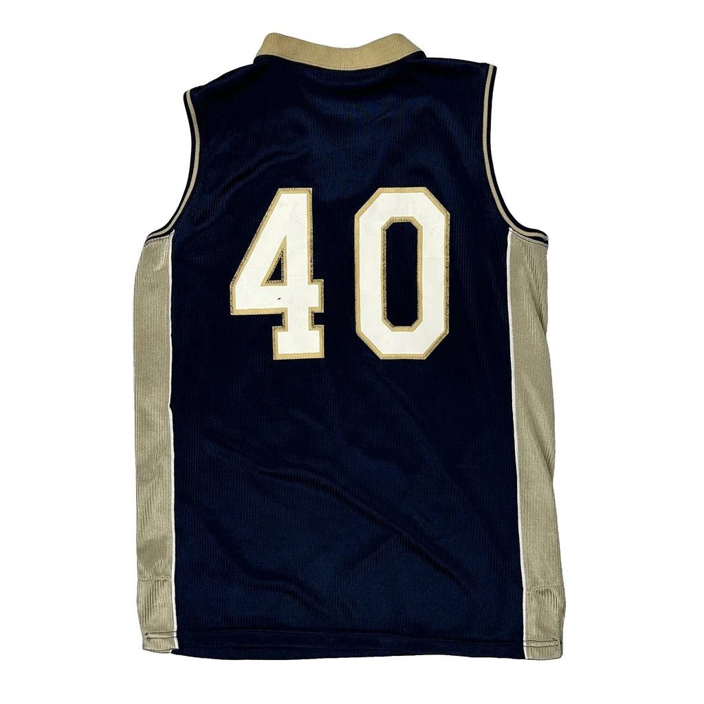 Women's Navy Sleeveless V-Neck Jersey Small Polyester Sporty