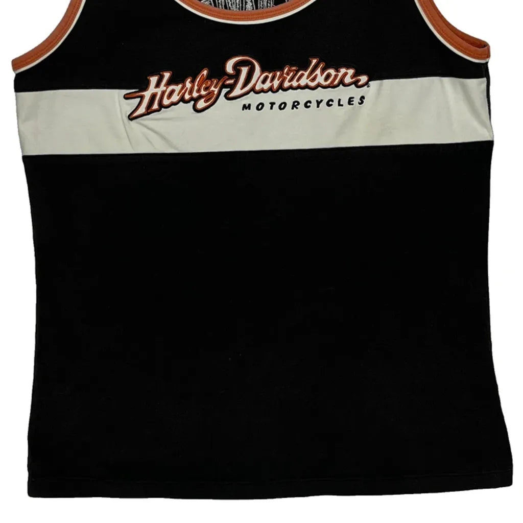Women's Sleeveless Graphic Vest Regular Fit Black Cotton Medium