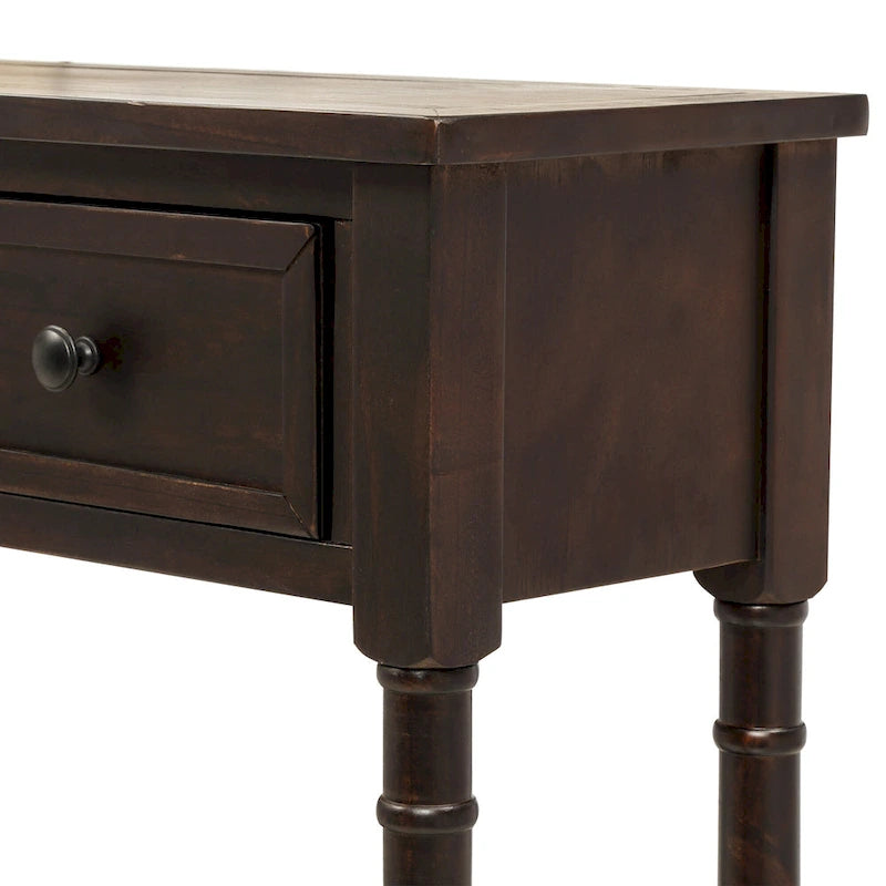 2-Drawer Console Table with Bottom Shelf