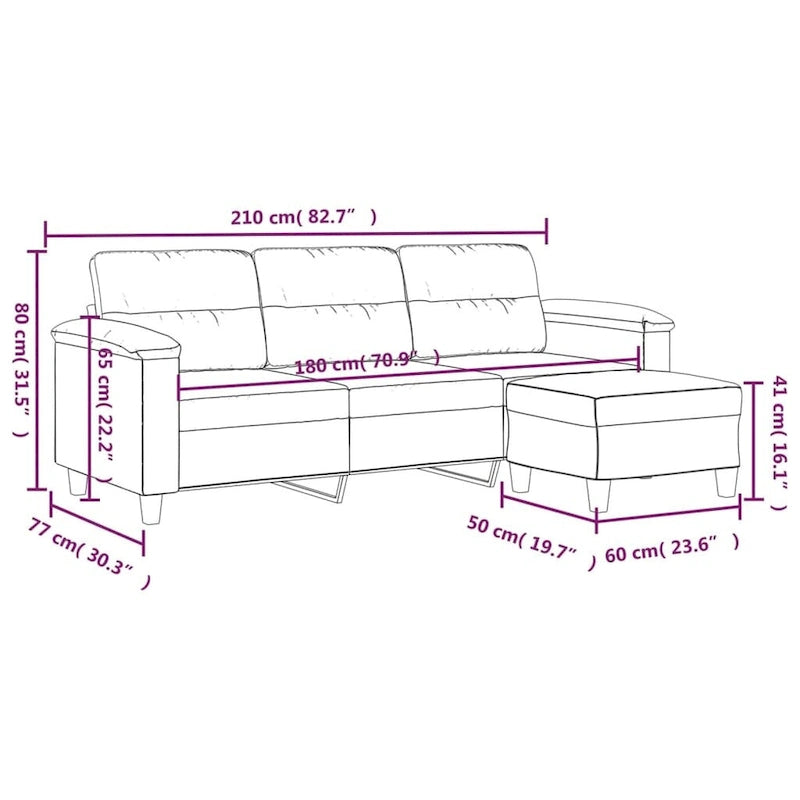 Modern Accent Upholstered Chair with Footstool Microfiber Fabric