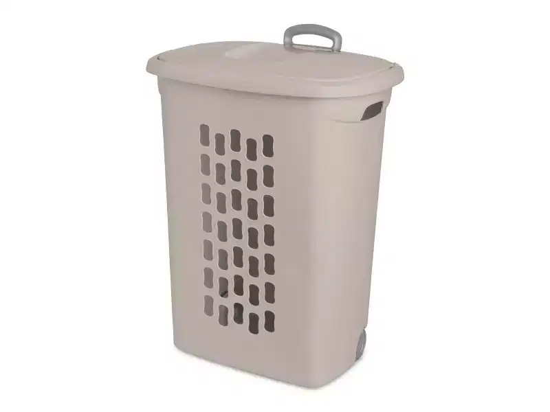 Ultra Wheeled Laundry Hamper with Lid and Handle, Grey, 3 Pack