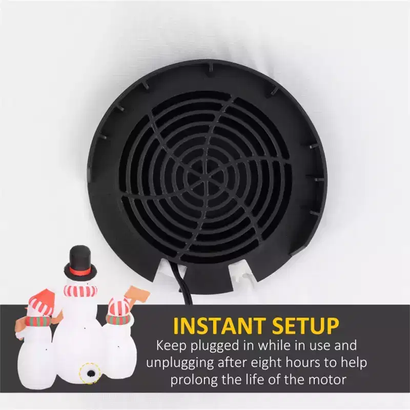 Christmas Snowman, Three inflatable Christmas snowmen each holding a sign