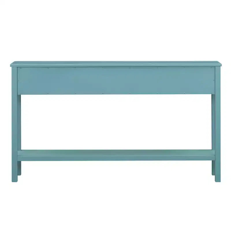 60 Rustic Console Table with 4 Drawers and Bottom Shelf, White