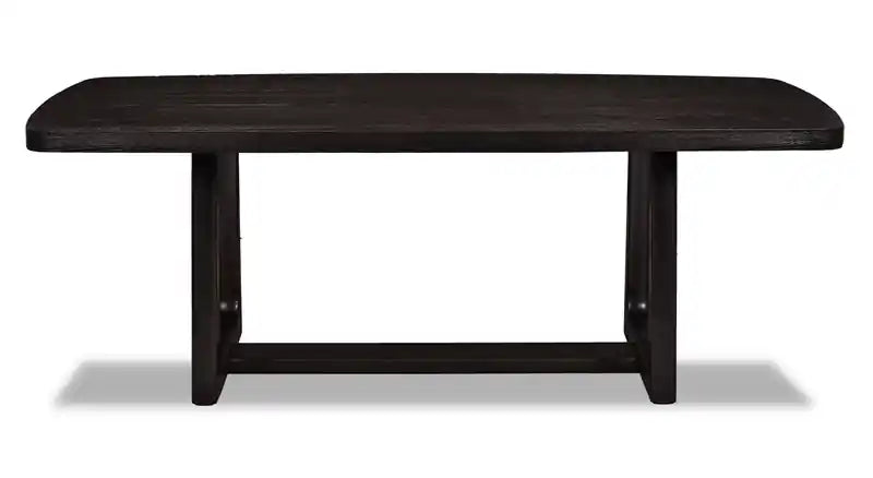 Dining Table with Trestle Base, 86W - Charcoal Black