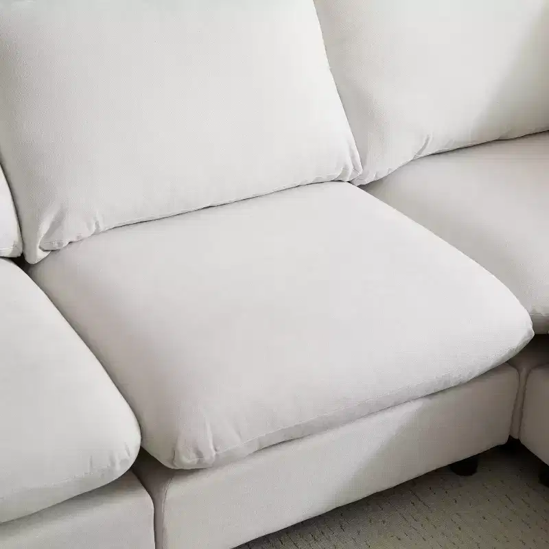Christopher Knight Home Acker 5 Pieces Modern Upholstered Modular Sectional Sofa Set, White