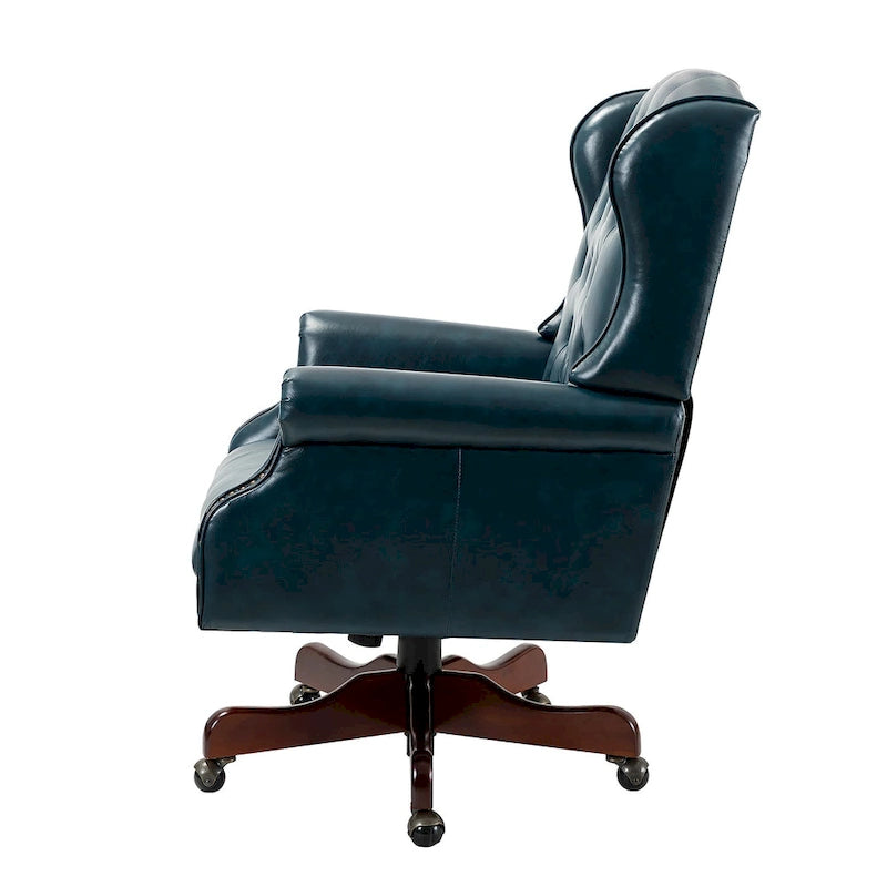 Modern swivel executive chair with tufted backrest