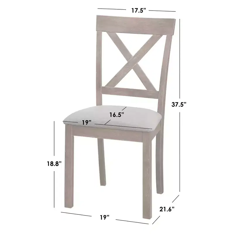 Buylateral Fairmont 5pc Modern Farmhouse Rectangular Dining Set Driftwood/Beige