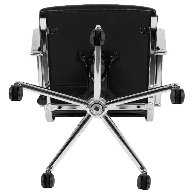 High Panel-Back Ergonomic Executive Office Chair with Padded Metal Arms, 360�� Swivel