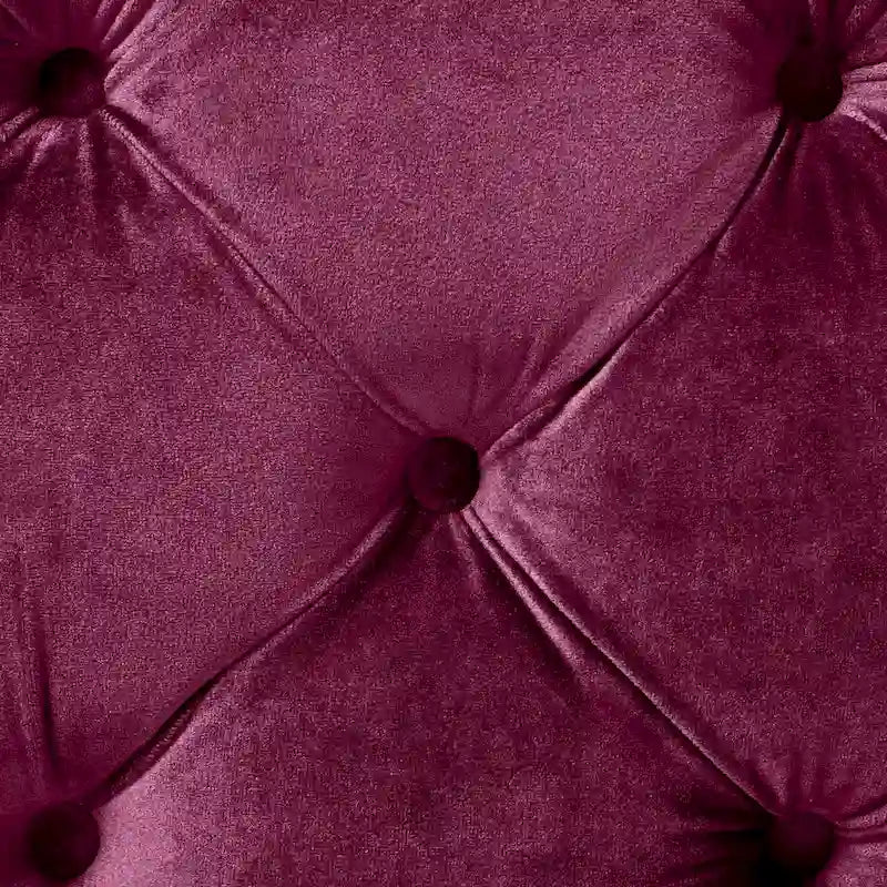 Tufted Velvet Ottoman Bench - Button Detail Upholstered Entryway Bench for Bedroom