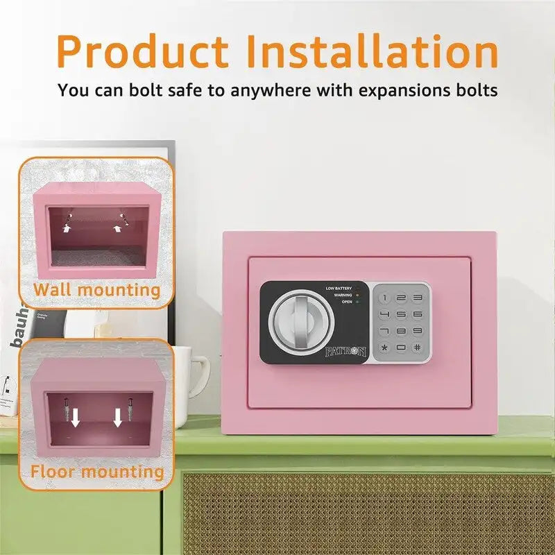 Small Electronic Digital Keypad Safe Box for Home Office Cabinet