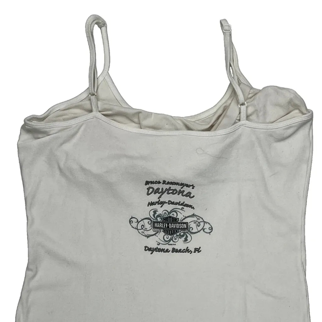Women's Casual Graphic Tank Top White Cotton Regular Fit XL